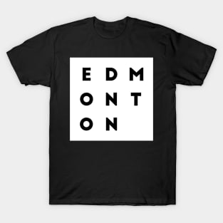 Edmonton | White square, black letters | Canada T-Shirt